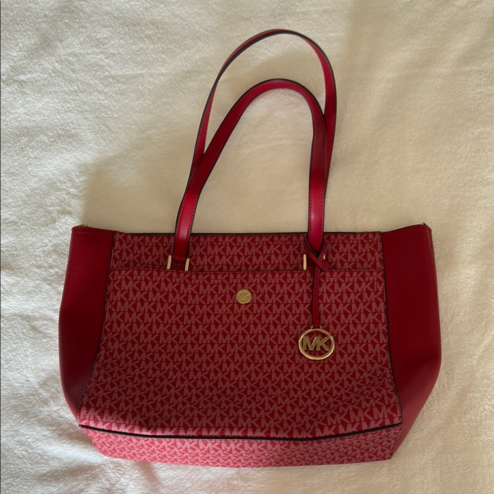 Like new Michael Kors monogram Red Tote